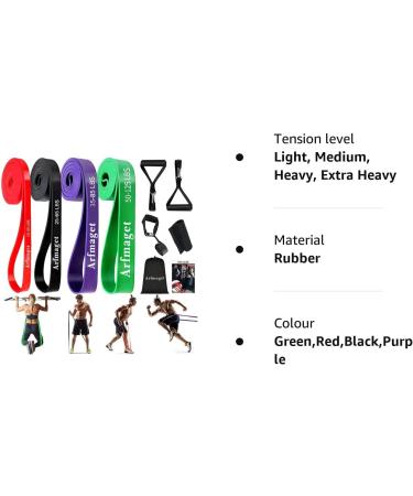 Arfmaget Resistance Bands - Pull Up Assistance Bands for Strength Training - 15-125LBS - Home Gym Equipment for Men and Women - Buy Online on GoSupps.com