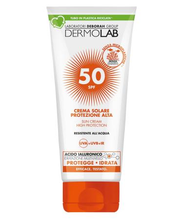 Dermolab - Sun cream for face and body high protection SPF 50 for fair and delicate skin contrast skin aging and UVA rays water resistant tested