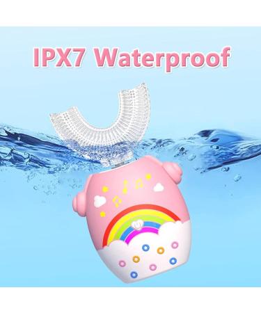 Tasselily Kids Electric Toothbrush - Ultrasonic 360 Cleaning, 5 Modes, IPX7 Waterproof, Smart Reminder - Pink Rainbow Design | Ages 2-6 - Buy Online on GoSupps.com