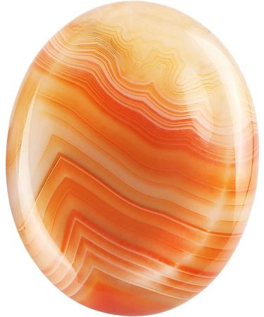 Artistone Red Carnelian Crystal Worry Stone - 2 inch Polished Chakra Thumb Stone for Anxiety Relief and Meditation Therapy - Buy Online on GoSupps.com