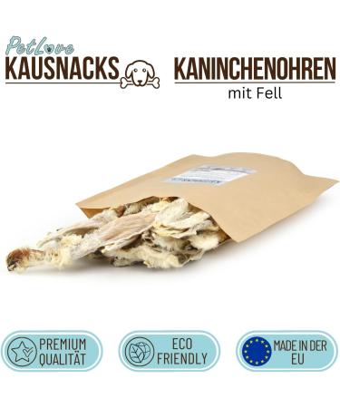 Petlove Rabbit Ears with Fur - 100% Natural Dog & Cat Treats (800g) | Easily Digestible & Nutritious Kausnack - Buy Online on GoSupps.com