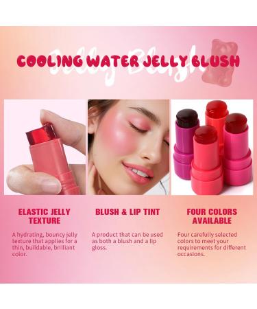 Cooling Water Jelly Blush Tint 3 Colors | Sheer Lip & Cheek Stain | Blusher Set for Smooth Finish | International Shipping Available - Buy Online on GoSupps.com