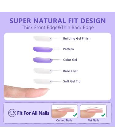 Buy Almond Press on Nails Short - Pink White Glossy Full Cover Reusable False Nails - 24 Pcs for Women | RIICFDD - Buy Online on GoSupps.com