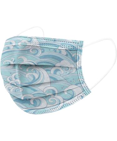Goddess Accent 50 Pack Disposable Face_Mask Cute Floral Tie Dye Printed Protection for Adults Women - Buy Online on GoSupps.com