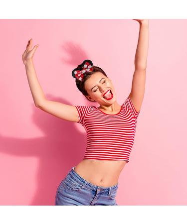 Mouse Ears Hair Clips & Scrunchies Set | Red Polka Dot Hair Bows for Women & Girls | Costume Accessories & Party Decorations - Buy Online on GoSupps.com