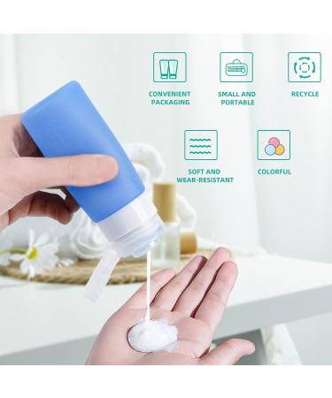 Uervoton Silicone Travel Bottle BPA Free Leak Proof Refillable Squeezable Containers Set(90 ml) with Label and Transparent Carry Bag for Liquid Shampoos Soap and Toiletries-4 Pack - Buy Online on GoSupps.com