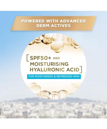 L'Oreal Paris Sunscreen Non-Greasy Hydrating Sunscreen With Hyaluronic Acid UVA & UVB Protection With SPF 50 PA+++ Moist & Fresh UV Defender Serum Protector 50 ml - Buy Online on GoSupps.com