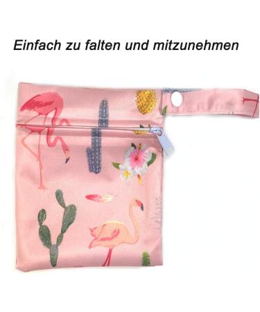 Trasun Fabric Diapers & Wet Bag Organizer - Reusable Waterproof Diaper Bags for Toddlers Travel Gym Beach & Pool - 2 Large Pink Wetbags with Push Button Handle - Buy Online on GoSupps.com
