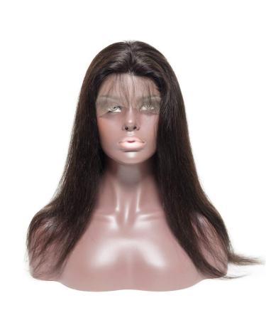 Lace Front Human Hair Wig - 16 Inch Pre-Plucked Brazilian Virgin Hair 150% Density Straight Wig for Women - Buy Online on GoSupps.com