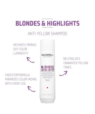 Goldwell Dualsenses Blondes & Highlights Anti-Yellow Shampoo 10.1oz - Brighten & Tone Blonde Hair - Buy Online on GoSupps.com