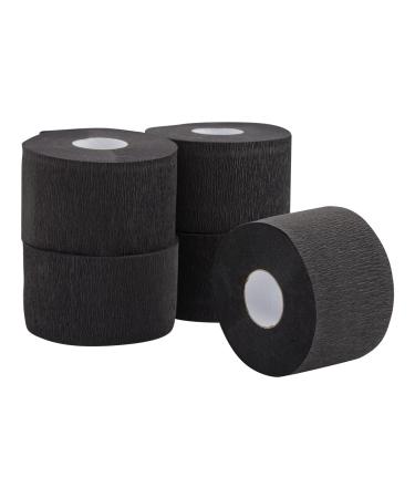 500 Pieces Disposable Barber Neck Strips for Hair Cutting, Beauty Salon, and Barbershop Supplies (Black, 2.5 x 11 In, 5 Rolls)