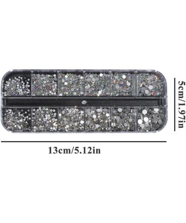 Nail Art Gems Flat Back Round Nail Rhinestones AB Mixed Nail Crystals for DIY Crafts 1Box nail art gems - Buy Online on GoSupps.com