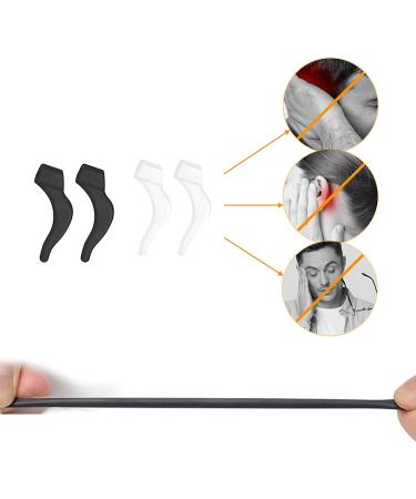 12 Pairs Silicone Anti-Slip Glasses Holders & Ear Pads - Comfortable Black Accessories for Reading Glasses - Buy Online on GoSupps.com