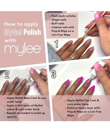 Mylee 15 Seconds Cure Convex Curing LED Gel Polish Nail Drying Lamp Kit - 3 Curing Cycle | Compatible with All Gel Polish | Includes Mygel Top & Base Coat, Prep + Wipe Gel Remover | Black Lamp - Buy Online on GoSupps.com
