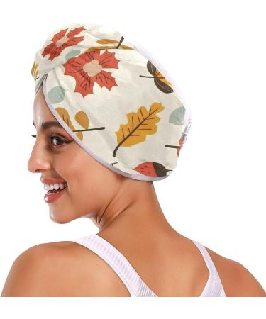 Super Absorbent Autumn Hair Towel 2 Pack - Quick Dry Turbans with Button Twisty Wrap for Women & Girls - Buy Online on GoSupps.com