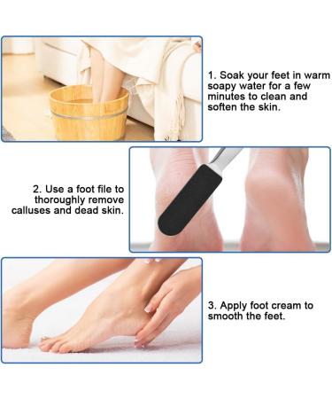 Foot File for Hardened or Dry Skin Stainless Steel Foot File with Replacement Sandpaper Coarse and Fine Stainless Steel Callus Rasp Callus File Foot Care Professional Callus File for Callus - Buy Online on GoSupps.com
