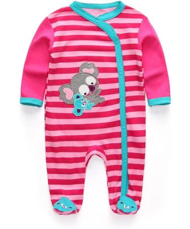 MAMIMAKA Baby Rompers Pajamas Cotton Jumpsuit 6-9 Months - Long Sleeve Footed Bodysuits for Boys and Girls - Two-Piece Sleepsuit Set - Buy Online on GoSupps.com