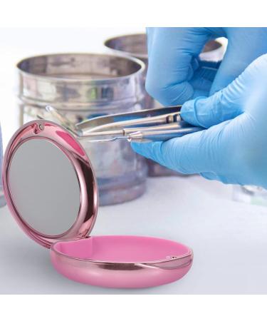 Healifty Portable Dental Retainer Box - Rose Gold | Braces & Invisible Denture Case with Mirror | Oral Care Box - 8.7X2.7CM - Buy Online on GoSupps.com