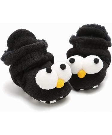 TMEOG Baby Booties Slippers | Infant Winter Boots | First Walking Shoes for Boys Girls 6-12 Months | Black Big Eyes Design - Buy Online on GoSupps.com