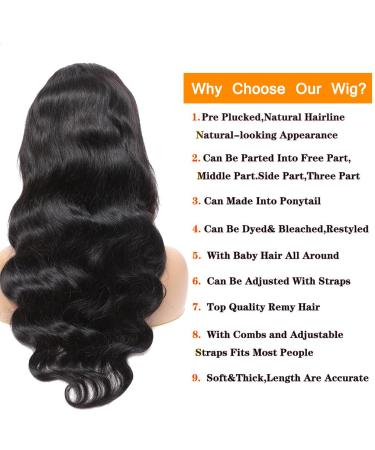 18 Inch Body Wave Lace Front Human Hair Wig for Black Women - Pre Plucked with Baby Hair - Natural Color - 150% Density - Brazilian Hair (1 Pack) - Buy Online on GoSupps.com