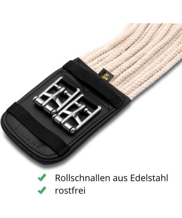 AMKA PRO Dressage Saddle Girth - Natural Cotton Cord Girth 90cm | Premium Quality for Comfortable Riding - Buy Online on GoSupps.com