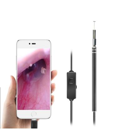 Ear Wax Removal Tool Endoscope Ear Wax Remover Otoscope Ear Camera 5.5mm Ear Scope with 6 LED Light Ear Cleaner Tool for Windows PC for Android System with OTG Function