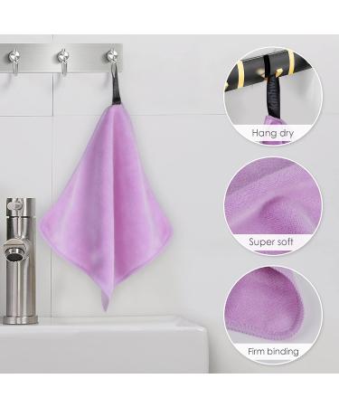 KinHwa Microfibre Flannel Face Cloth Set - 6 Pack Quick Dry Baby Wash & Makeup Remover Cloths - Soft Skin Care Cleansing Towels - 20x20cm - Grey, White, Pink, Purple - 6 Count - Buy Online on GoSupps.com
