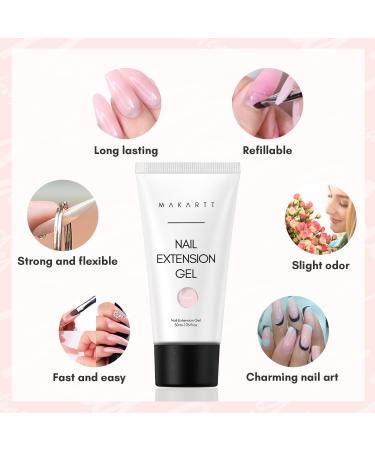 Makartt Poly Nail Gel 50ML Gel Builder for Nails Light Nude Pink Gel Nail Extension Nail Strengthener Hard Gel Color Gel Nail Art Design Multifunctional for Home DIY Salon -Peach - Buy Online on GoSupps.com