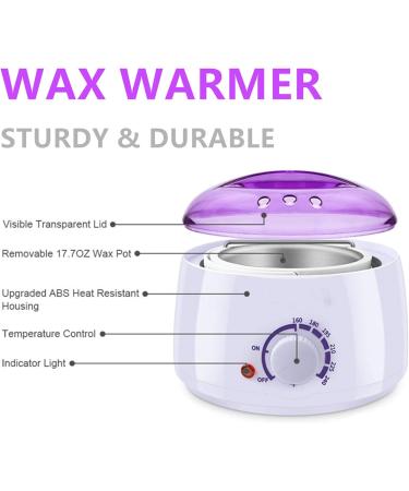 Hair Removal Waxing Kit with Wax Warmer, 4 Hard Wax Beans, 10 Applicator Sticks - Painless At-Home Waxing for Full Body, Face, Eyebrows, Bikini - Women & Men (White1) - Buy Online on GoSupps.com