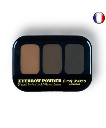Kit Ombres eyebrow shadow powder cream 3 colors Brown chestnut Natural from 123 cosmé 17