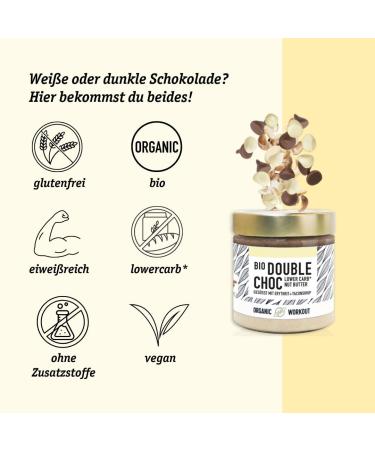Organic Double-Choc Nussmus | Vegan Nut Nougat Cream | Cashew Hazelnut | Low-Carb | No Added Sugar | Erythritol Sweetened | 3x190g | Perfect for Workouts - Buy Online on GoSupps.com