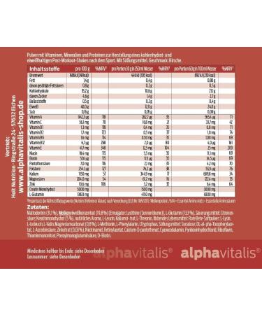 Post Workout Shake 1500g - Cherry Flavor with Maltodextrin Whey Protein EAA Creatine L-Glutamine & Magnesium - Made in Germany - Boost Recovery & Performance - Buy Online on GoSupps.com