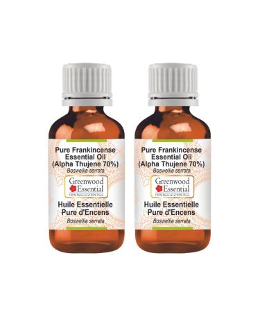 Greenwood Essential Pure Frankincense Essential Oil (Alpha Thujene 70%) Boswellia serrata 100ml X 2 (6.76oz)