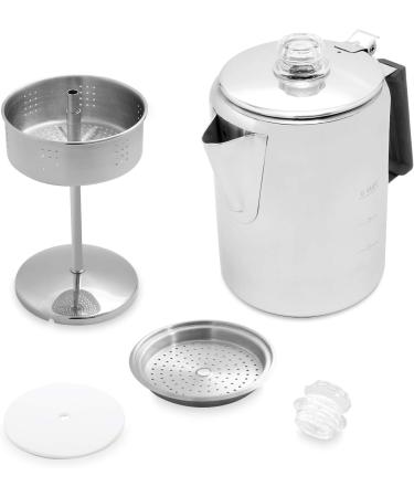 Frog Warrior Camping Coffee Pot - 9 Cup Percolator for Camps, Cabin, and RV Stovetops - Buy Online on GoSupps.com