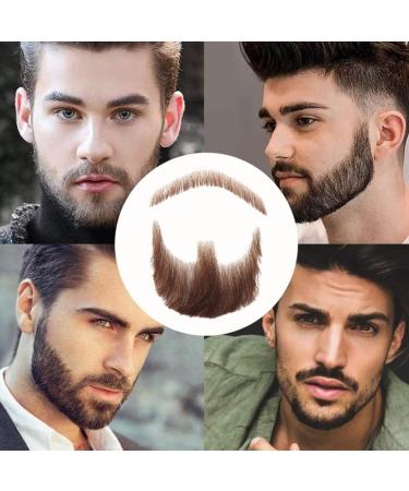 Halloween Moustache Beard Fake Mustache Face Beard for Adults Realistic Makeup Costume Lace Man Beards Brown - Buy Online on GoSupps.com