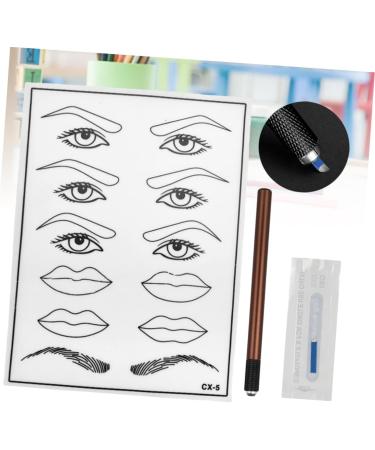 Mikinona Practice Skin Kit White Practice Eyebrow Semi-permanent Mouth Skin Eye Single Kit Microblading End and Pen - Buy Online on GoSupps.com