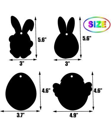 Easter Scratch Art Crafts for Kids - 48 Sets Ages 4-8 | Rainbow Bunny Eggs Chicks Ornaments Decorations - Buy Online on GoSupps.com