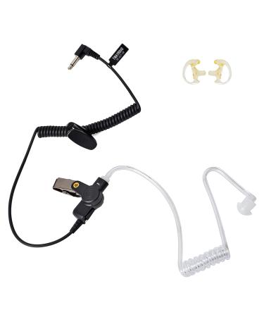 3.5mm 1 pin Listen Only Surveillance Covert Acoustic Air Tube Earpiece Police Radio Headset + Medium Replacement Earmolds for Motorola Radio Speaker Mics