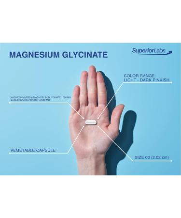 Superior Labs Magnesium Glycinate 1250mg - 120 Veg Capsules - Essential Mineral for Energy, Bone Health, Muscle Function, Relaxation & Sleep - Buy Online on GoSupps.com