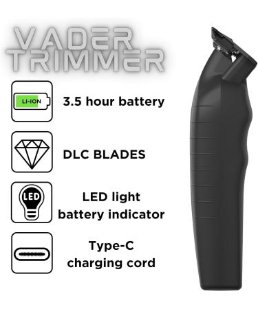 Supreme Trimmer Vader ST3778 | Cordless Beard & Hair Clipper with DLC T Blade | 210 Min Run Time | Premium Barber Liner - International Shipping Available - Buy Online on GoSupps.com