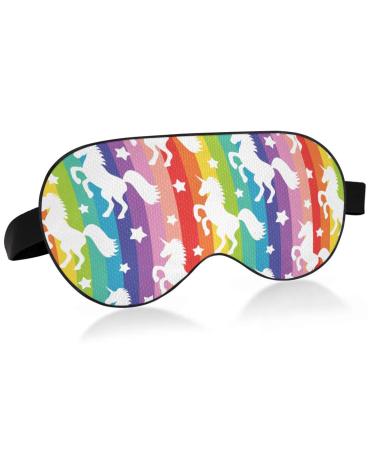 Haskirky Light Blocking Eye Mask Breathable and Adjustable Adult Men and Women Travel on Business Trips Yoga Meditation Light Smooth Comfortable Eye Mask Office Deep Sleep Goodies Rainbow Stripe Un