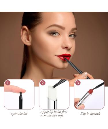 Retractable Lip Brushes 4 Pack Portable Lip Liner Brush Professional Lpstick Brush Retractable Lip Balm Applicator Flat Lipstick Makeup Brush with Cap Makeup Tools for Women - Buy Online on GoSupps.com