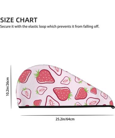 Buy Pink Strawberry Hair Towel Wrap | Absorbent Hair Turban for Curly Long Thick Hair - One Size - Buy Online on GoSupps.com