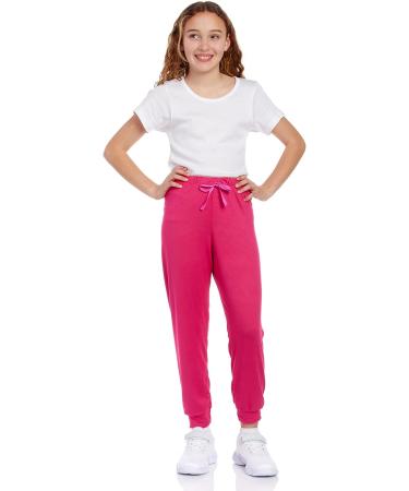 Sweet Hearts Girls' Sweatpants (3 Pack) - Super Soft Athletic Joggers - Black/Grey/Fuchsia - Size 10-12 - Buy Online on GoSupps.com