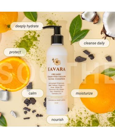 Eavara Beef Tallow Face Wash & Night Cream Set Natural Evening Skincare Duo with Grass-Fed Tallow Retinol Hyaluronic Acid Shea Butter and Aloe Vera Gentle Face Wash and Overnight Moisturizer - Buy Online on GoSupps.com