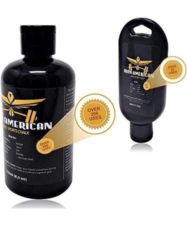 IRON AMERICAN Liquid Sports Chalk 2-PACK - Weightlifting Hand Chalk for Training Gymnastics Rock Climbing - Mess Free Travel Bottle - Long Lasting Strong Grip - 50 ml. Bottles - Buy Online on GoSupps.com