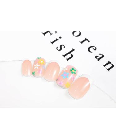 Sethexy French Short Square Fake Nails 24Pcs Glossy Press on Nail Tips - Flower Power Collection - Buy Online on GoSupps.com