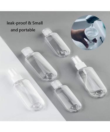 1.7oz Travel Bottle Keychain - Portable Fine Mist Spray Bottles with Stretchable Lanyard - Reusable Empty Squeezable Containers for Shampoo & Liquids - Buy Online on GoSupps.com