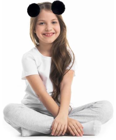 HAICN 2Pieces Pom Ball Headband Black Cute Ears Hairbands Hair Hoop Pom Pom Ball Ear Headband Holiday Party Costume Accessories for Kids Children - Buy Online on GoSupps.com