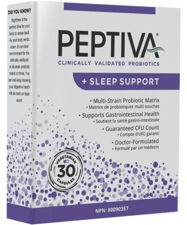 Peptiva 26 Billion CFU Probiotic and Sleep Support - Clinically Validated Multi-Strain Probiotic - Lactobacillus and Bifidobacterium Melatonin - 30 Count - Buy Online on GoSupps.com